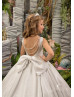 Ivory Sequined Floor Length Flower Girl Dress